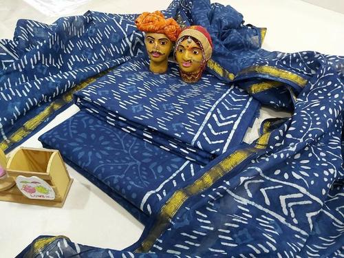 Rainy Indigo Print Cotton Suit