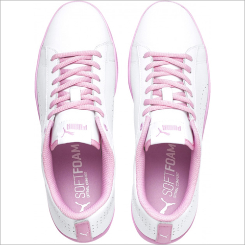 Womens Smash V2 Perf Sneakers - Breathable, Uk 4-uk 9 | Chic Pink And White Design, Low Heel, Suitable For All Seasons