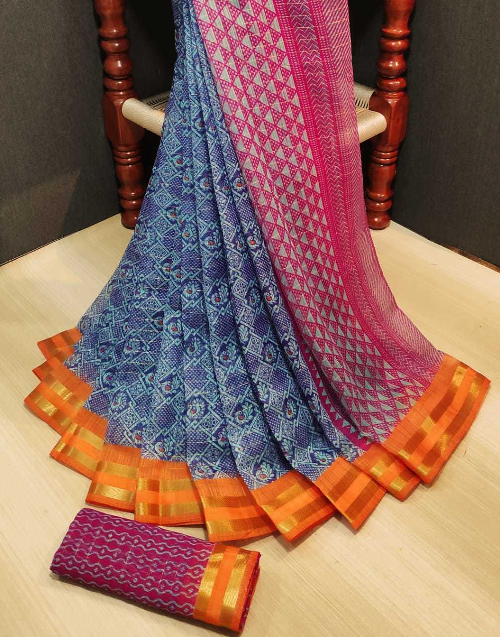 Multi Color Linen Saree