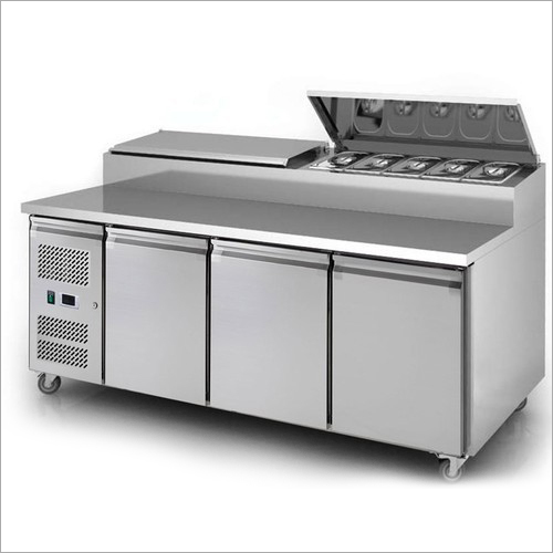 Pizza Makeline Refrigerator - Stainless Steel, 72" x 30" x 36" | Non-Polluting, High Strength, Long Operational Life, Hermetic Compressor