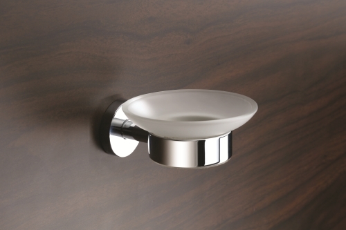 Tekan Glass Soap Dish - Wall Mounted, Elegant Design with Clear Finish and Durable Glass Material