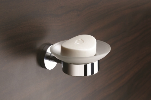 Tekan Glass Soap Dish - Wall Mounted, Elegant Design With Clear Finish And Durable Glass Material