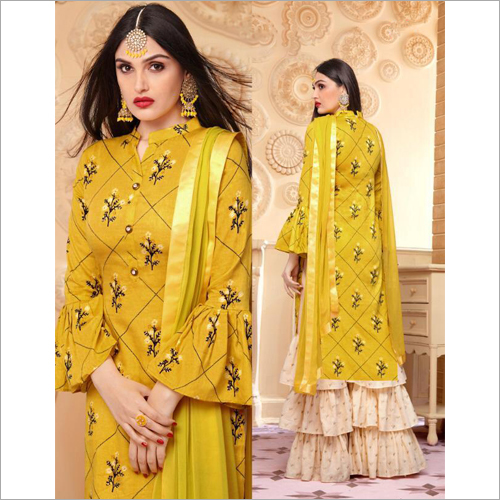 Yellow (Also Available In Different Color) Ladies Party Wear Suit