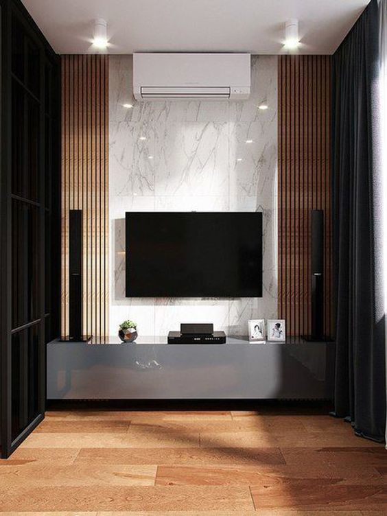 Designer Tv Unit - Wood, Glass, 60x40x18 In, Brown | Features 2-3 Adjustable Shelves, Easy Assembly, Ideal For Living Room Media Storage