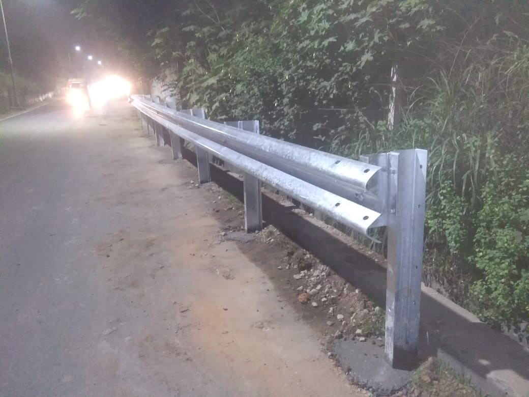 W-beam Double Guard Crash Barrier - Color: Silver