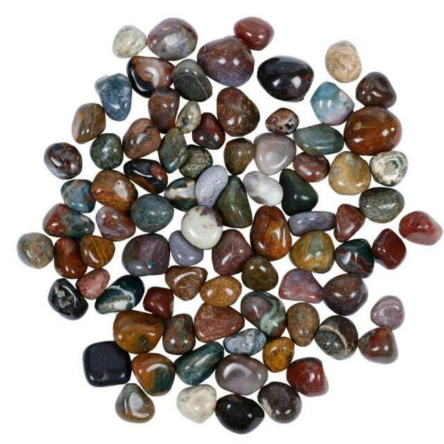 Mix Color Big Size Natural Glossy High Polished Pebbles Stone Solid Surface