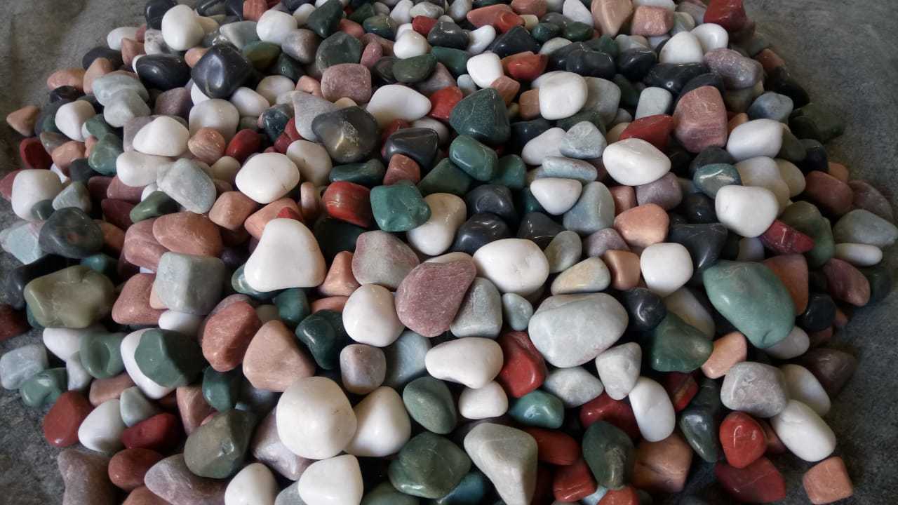 Mix Color Big Size Natural Glossy High Polished Pebbles Stone Solid Surface