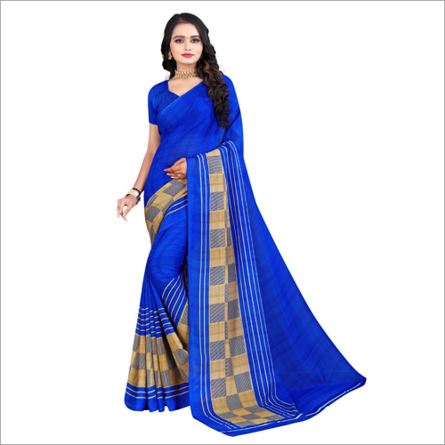 Fancy Poly Georgette Saree - Skin Friendly Fabric, Elegant Design for Ethnic Occasions | Suitable for Rainy, Spring, Summer, Winter Seasons