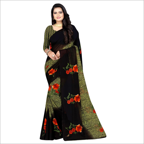 Designer Poly Georgette Saree - Poly Georgette, Various Sizes, Lovely Color Combinations | Fade Resistant, Lightweight, Suitable for All Seasons