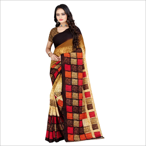 Casual Poly Georgette Saree - Poly Georgette Fabric, Ethnic Wear for All Seasons | Ideal for Rainy, Spring, Summer, and Winter Occasions