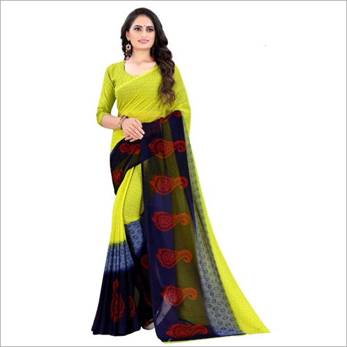 Modern Poly Georgette Saree - Poly Georgette, Ethnic Wear for All Seasons | Elegant Design for Rainy, Spring, Summer, and Winter Occasions
