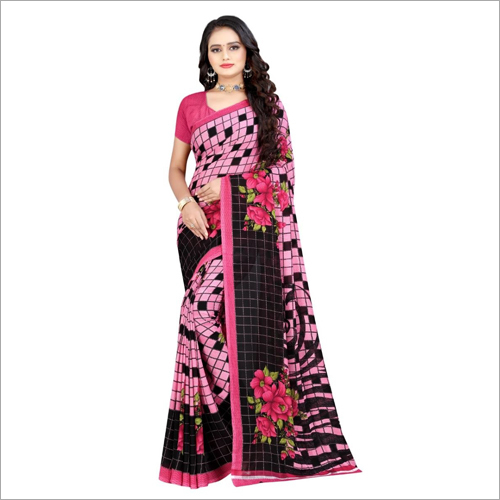 Trendy Poly Georgette Saree - Ethnic Wear, Versatile for All Seasons | Ideal for Rainy, Spring, Summer, and Winter Occasions