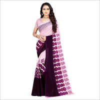 एथनिक ट्रेंडी प्रिंटेड पॉली जॉर्जेट साड़ी