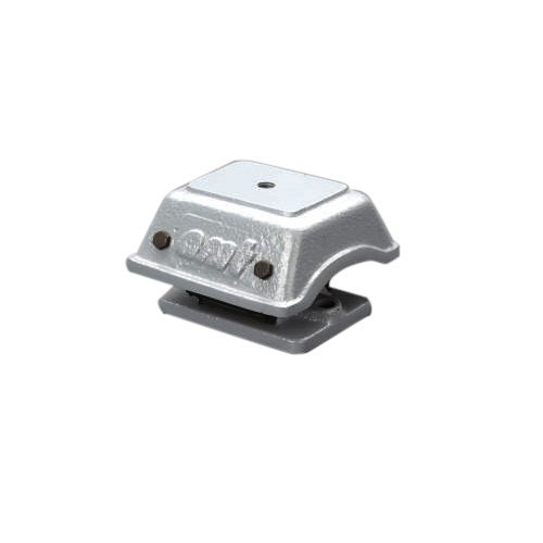 Cushy Foot Mounts Application: Axial And Centrifugal Fans. Rubber To Metal Bonded Rectangular Elements Inclined To Achieve Maximum Load And Deflection Using A Combination Of Compression And Shear Loading. High Strength Cast Iron Castings Rubber Sandwich Elements Are Effectively Protected By The Top Casting And Its Extended Skirt. Two Different Horizontal Stiffness Axis Enable Optimum System Characteristics & Vibration Isolation To Be Achieved Using Careful Orientation Of The Mounting.