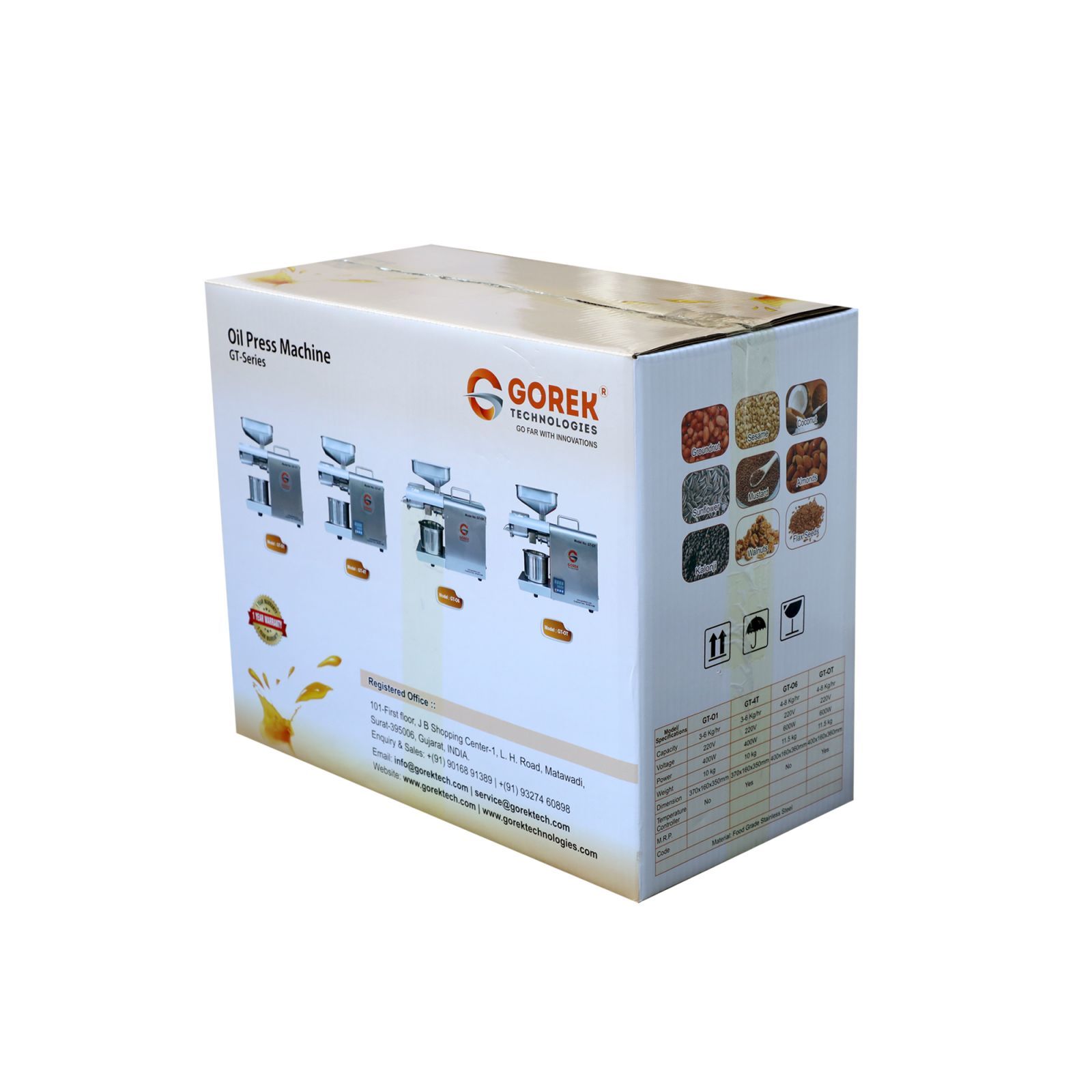 Oil Maker Machine - 304 Food Grade Stainless Steel, 360x160x350 Mm, Silver | Automatic Operation, 3-6 Kg Production Capacity, 400w Power, 1 Year Warranty