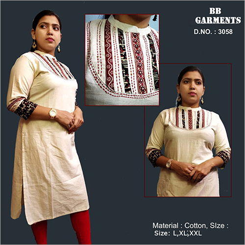Washable Ladies Fancy Cotton Kurti