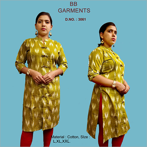 Ladies Printed Kurti - Cotton, Size L/XL/XXL | Washable, Suitable for Rainy, Spring, Summer, and Winter, Ideal for Casual and Daily Wear