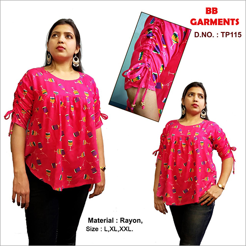 Ladies Printed Top - Lightweight Cotton Blend, Sizes L, Xl, Xxl | Multicolor Printed Design, Sleeveless, Easy To Wash For All Seasons