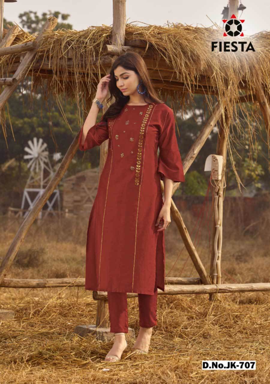 Cotton By Rayon Soft Silk Kurti With Pant - M, L, Xl, 2xl, 3xl | Traditional Ethnic Style, Handwork Accessories, Quick Dry, Washable