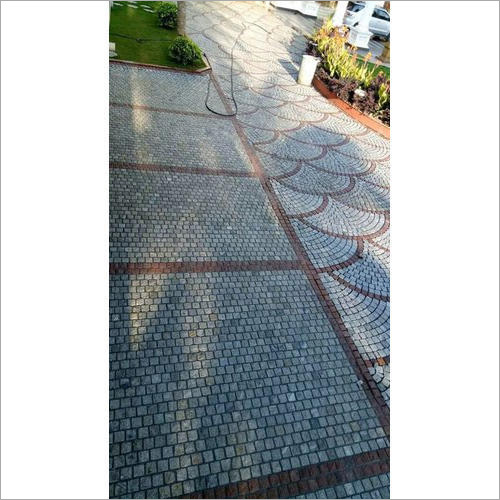 Outdoor Granite Cobblestone - Natural Stone, 4x4, 6x6, 8x8 Inches | Grey Color, Thickness: 2-4 Inches, Durable Cobblestone Material