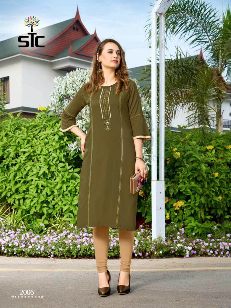 Rayon With Premium Hand Work Kurti - Rayon 14kg, Sizes M(38)-xxxl(46), 3/4 Sleeve , Modern Casual & Formal Wear | Cool Dry, Quick Dry, Dry Cleaning, Customized Logo