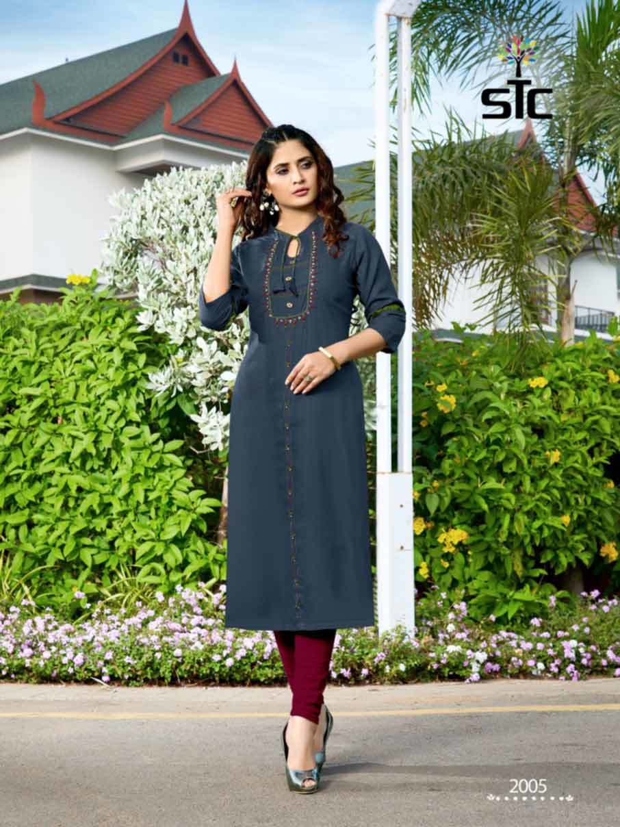 Rayon With Premium Hand Work Kurti - Rayon 14kg, Sizes M(38)-xxxl(46), 3/4 Sleeve , Modern Casual & Formal Wear | Cool Dry, Quick Dry, Dry Cleaning, Customized Logo