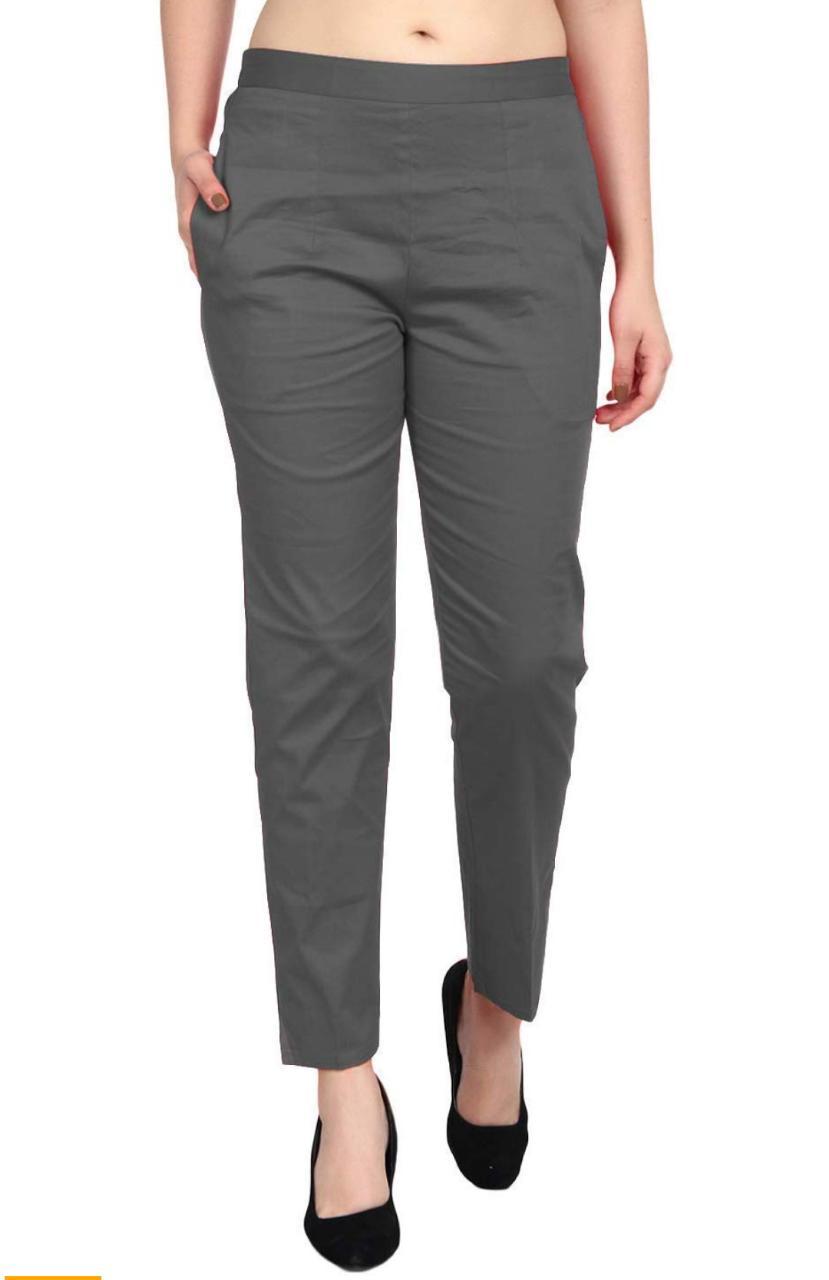 Ladies Cotton Plain Pant Decoration Material: Cloths