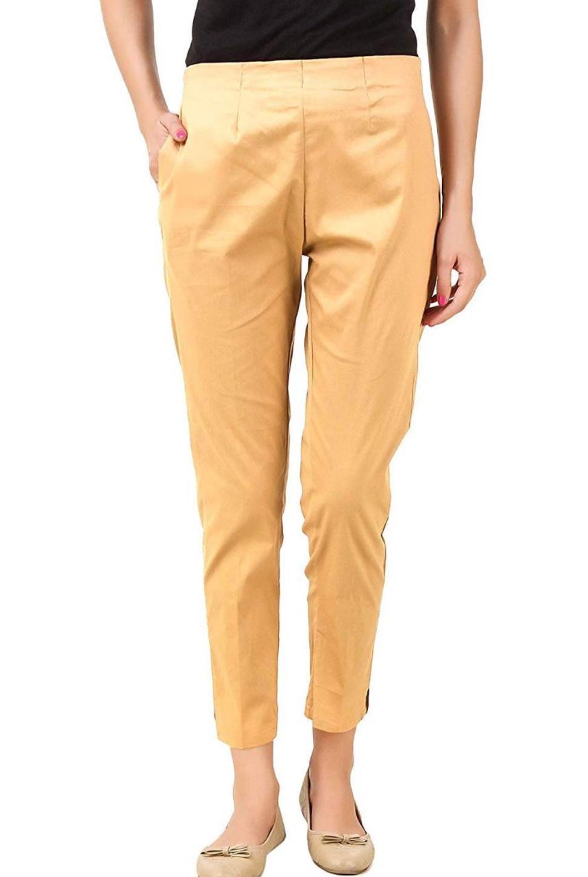 Ladies Cotton Plain Pant Decoration Material: Cloths