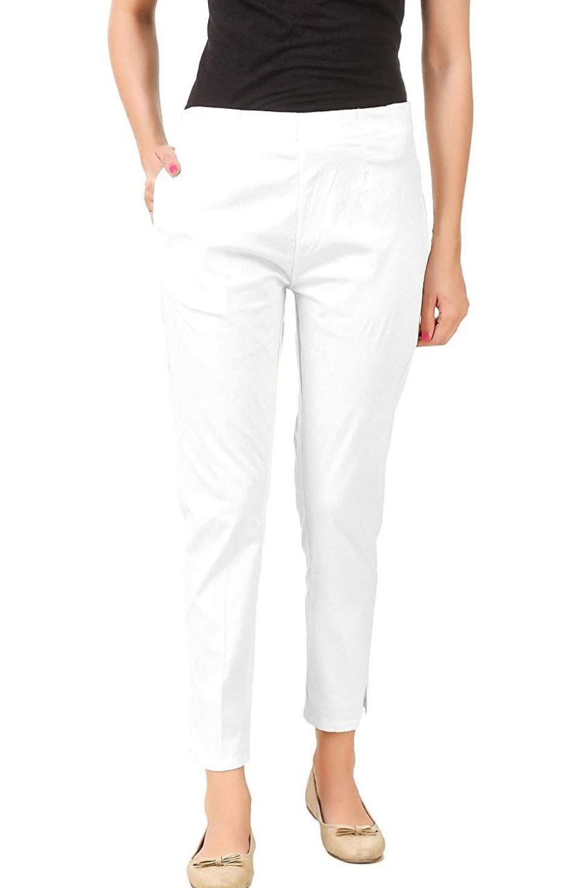 Ladies Cotton Plain Pant Decoration Material: Cloths