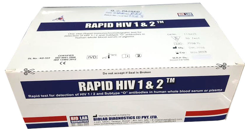 Rapid Hiv Tri Line Test Card Shelf Life: 24 Months From Manufacturing Months