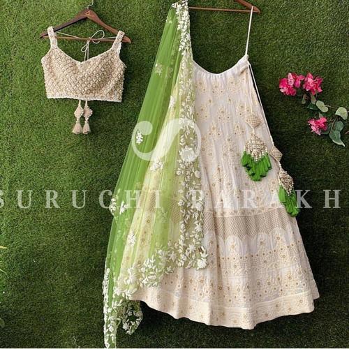 Gorgette Lehengha Choli With Dupata Net Choli