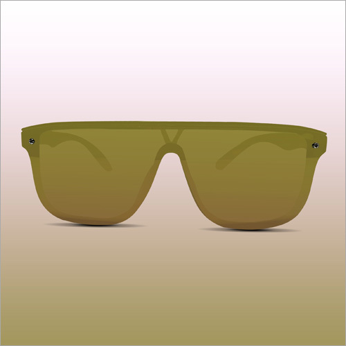 Flat Design Rectangular Sunglasses - Plastic Lenses, Green Tint | Fashion Sunglasses for Men and Women