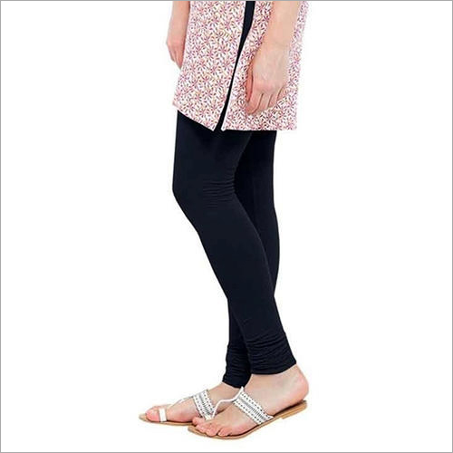 Ladies Cotton Leggings - Cotton Material, Plain Black Color | Quick Dry, No Fade, Washable, All Season Comfort, Versatile Styling Options