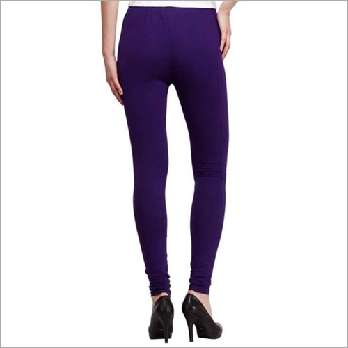 Ladies Purple Leggings - Cotton, X, M, L, XL, XXL | Breathable, Soft Texture, Quick Dry, Washable, Ideal for Office & College Wear