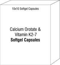 कैल्शियम ऑरोटेट और विटामिन K2-7 का सॉफ्ट जिलेटिन कैप्सूल