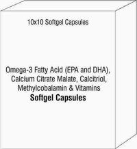 ओमेगा -3 फैटी एसिड (ईपीए और डीएचए) कैल्शियम साइट्रेट मैलेट कैल्सिट्रिऑल मिथाइलकोबालामिन विटामिन