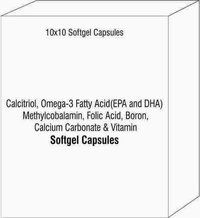 कैल्सीट्रियोल ओमेगा-3 फैटी एसिड ईपीए और डीएचए मिथाइलकोबालामिन फोलिक एसिड बोरान कैल्शियम कार्बोनेट विटामिन