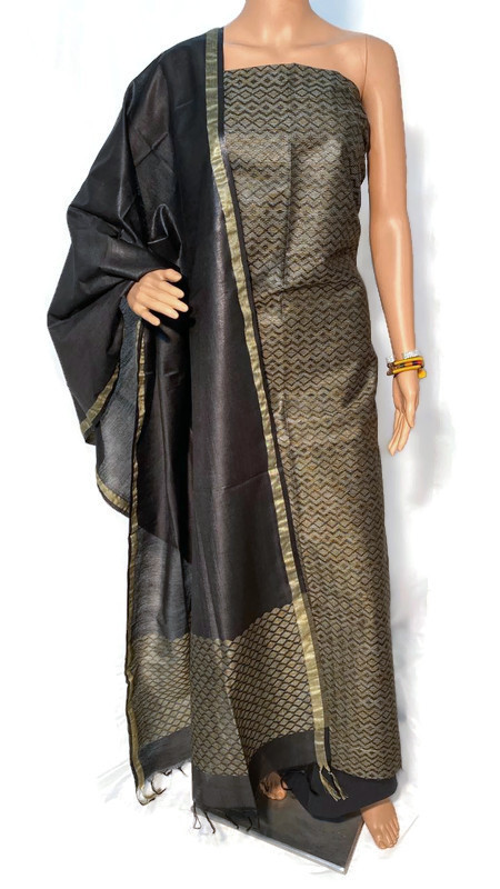 Pure Linen Silk Full Weaved Top 2.5 Mtrs, Dupatta 2.5 Mtrs ,Bottom 2.15 Mtrs.