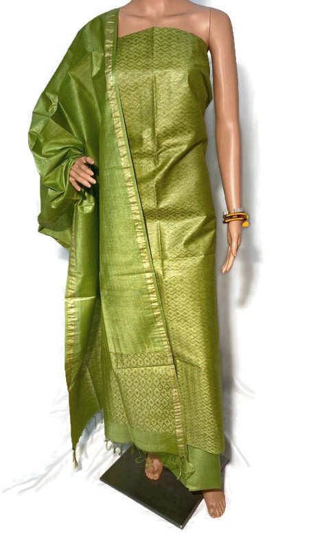 Pure Linen Silk Full Weaved Top 2.5 Mtrs, Dupatta 2.5 Mtrs ,Bottom 2.15 Mtrs.