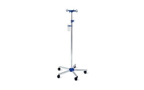 IV Stand - Steel, Height 1500-2000 mm, Base Diameter 600 mm | Swivel Wheels, Powder Coated Finish, 5 kg Weight Capacity