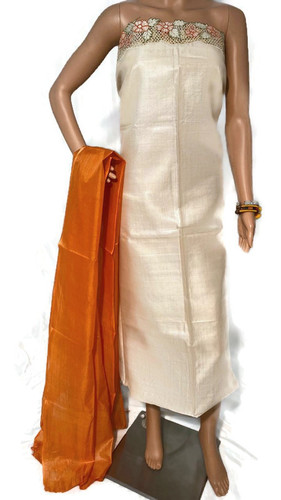 शुद्ध टसर सिल्क सलवार सूट