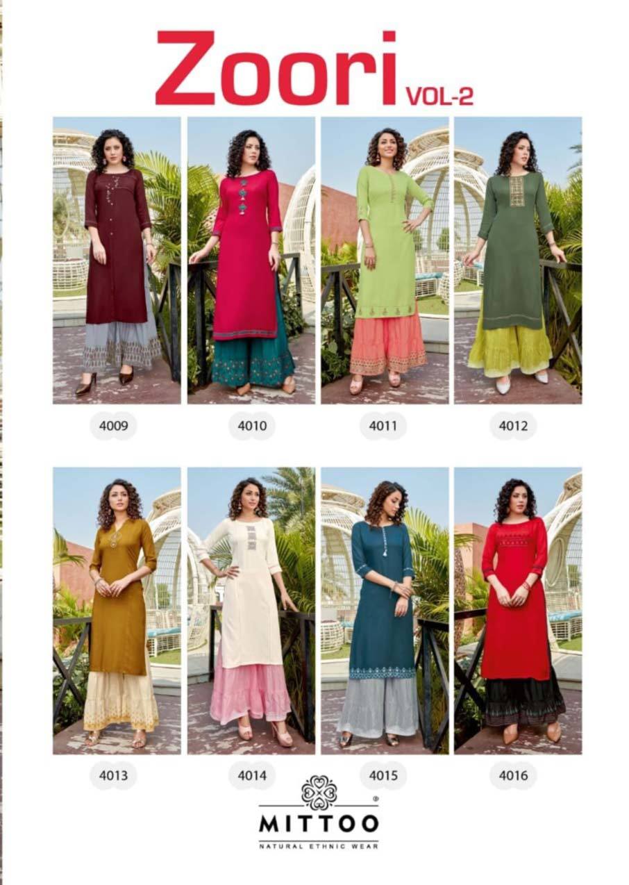 Rayon Kurti With Sharara - Heavy Rayon With Liva Tag, M(38) To 3xl(46) Sizes | Embroidered, Handwork, Cool Dry, Quick Dry, Washable, 3-4th Sleeve Style, Casual To Formal Wear
