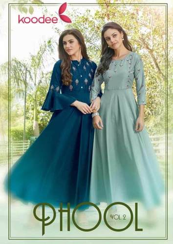 Plus Size Chinon Butti Kurti
