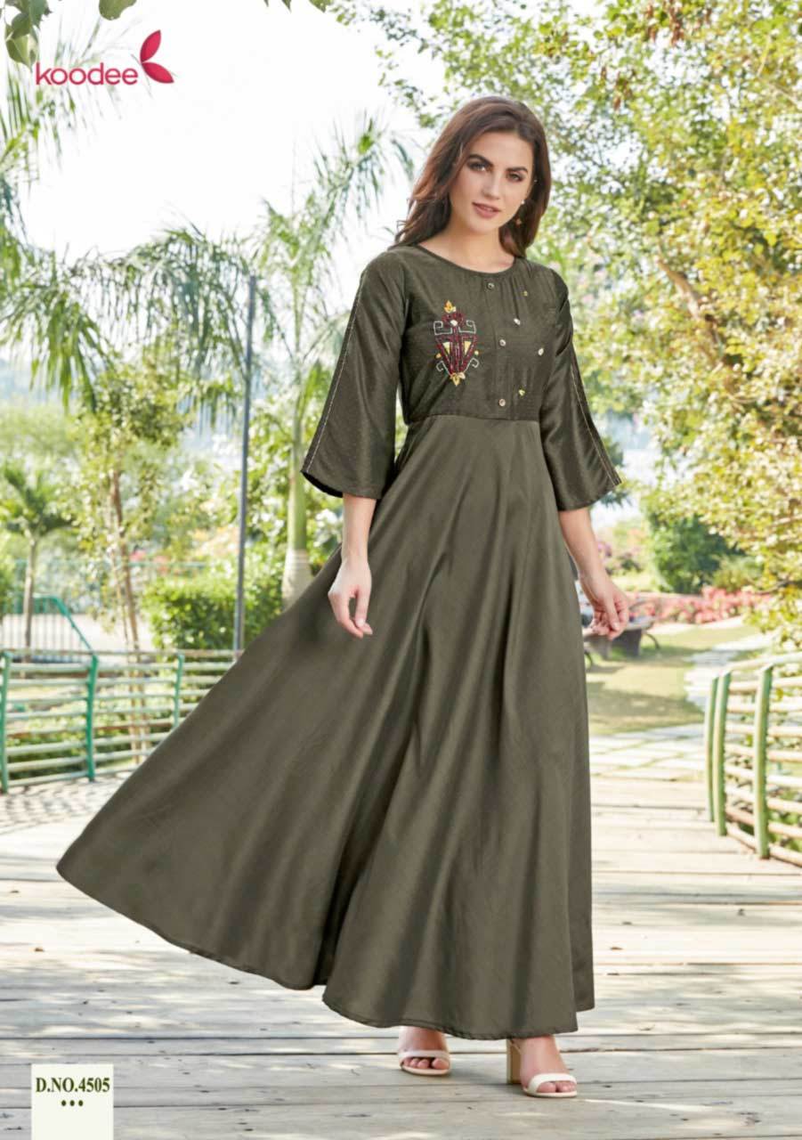 Plus Size Chinon Butti Kurti