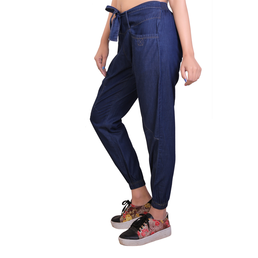 Denim Harem - Cotton Blend, Sizes S-xxl, Colors Dx, Ice, Stone | Casual Wear, Comfort Fit, Wrinkle-proof Fabric, Plain Pattern