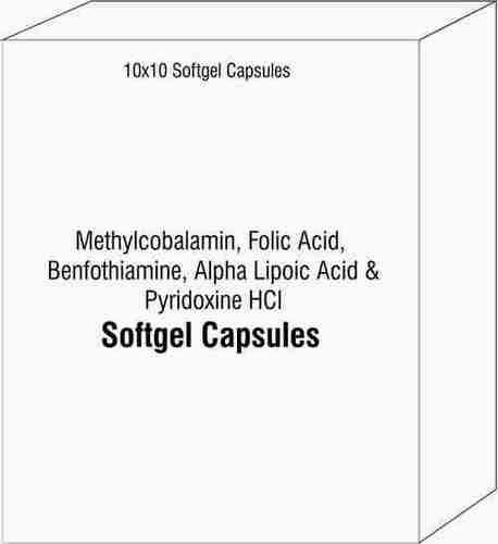 Methylcobalamin Folic Acid Benfothiamine Alpha Lipoic Acid and Pyridoxine HCI Softgel Capsules