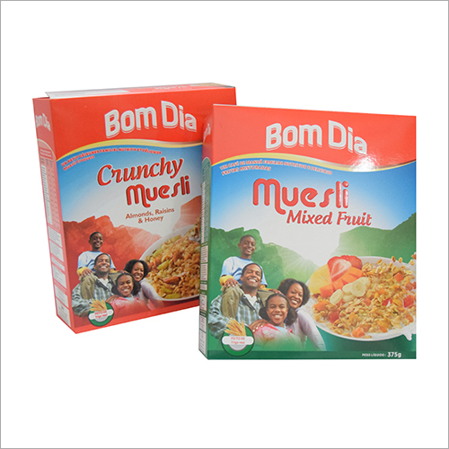 Food Packaging Box - Cardboard, 10 X 7 X 4 Inches, Glossy Red Finish | Lightweight, Durable Design For Muesli And Cereals