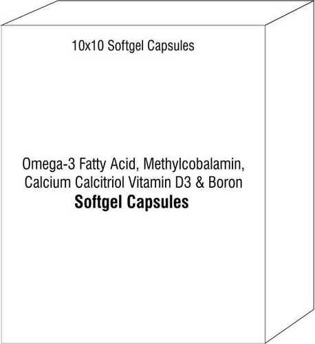 Soft Gelatin Capsule Of Omega-3 Fatty Acid Methylcobalamin Calcium Calcitriol Vitamin D3 And Boron