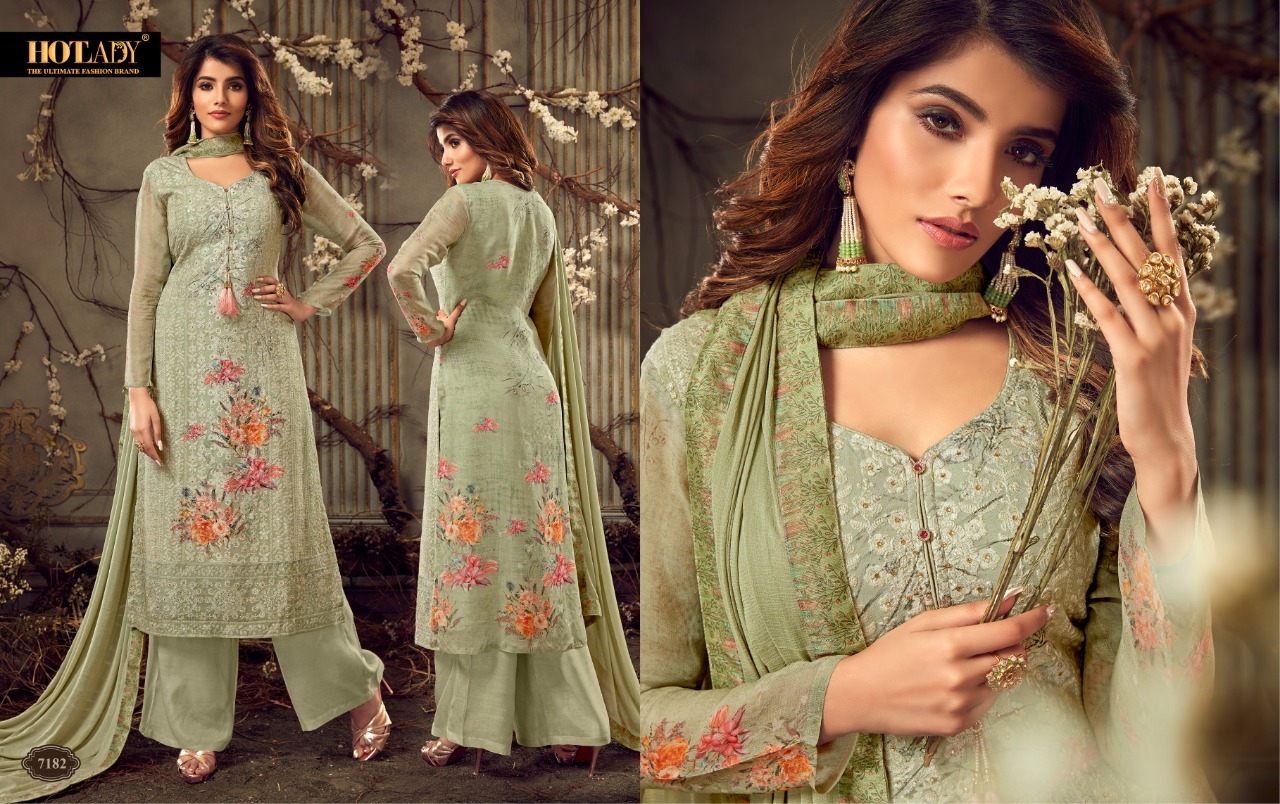 Pink Hot Lady Heavy Georgette Plazzo Salwar Suits