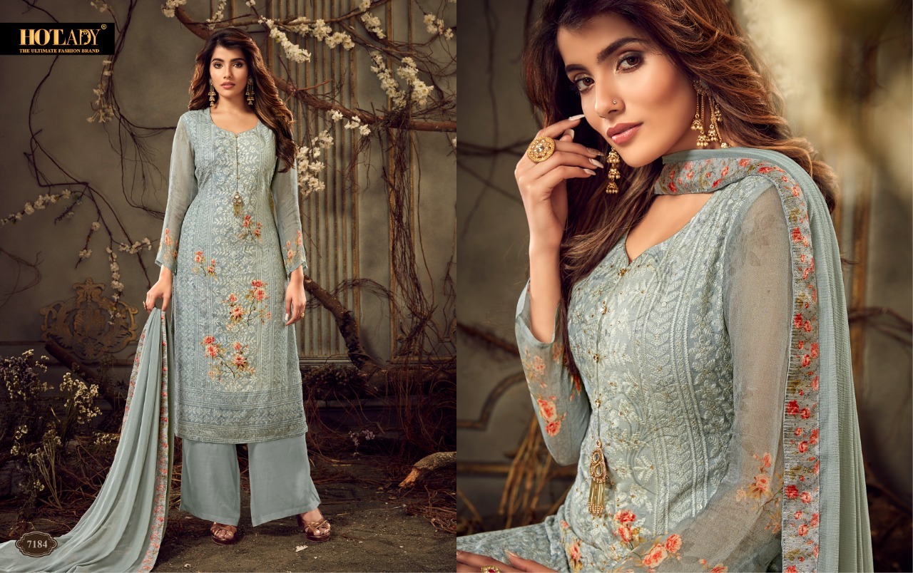 Pink Hot Lady Heavy Georgette Plazzo Salwar Suits